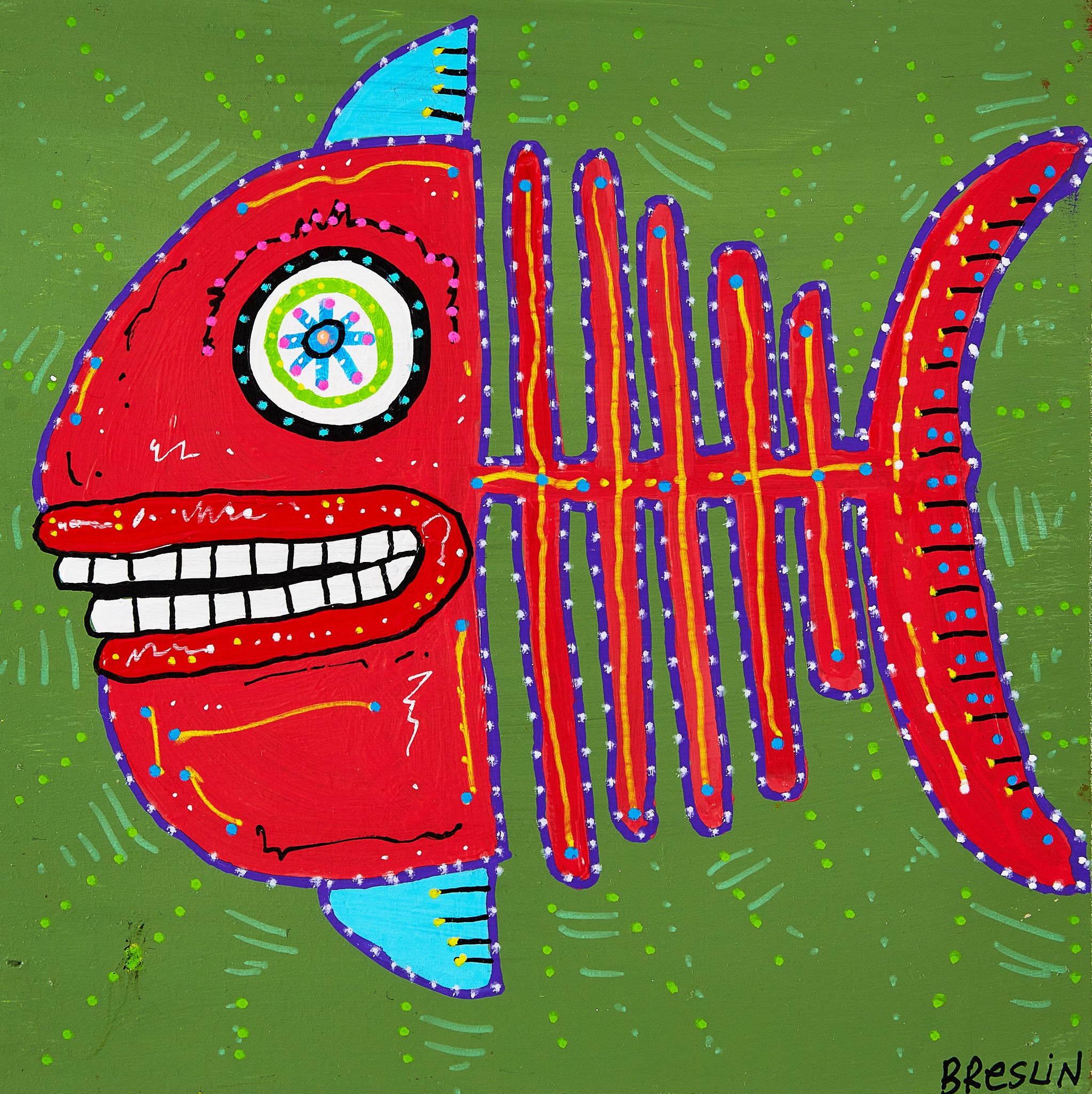 Red Fish on Khaki